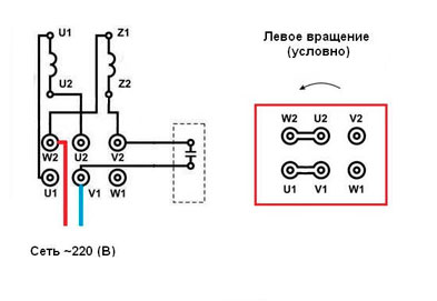Схема: подключения однофазного электродвигателя АИРЕ71В2