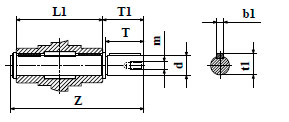 Чертеж: габаритн-присоединительные размеры выходного вала червячного редуктора NMRV 150